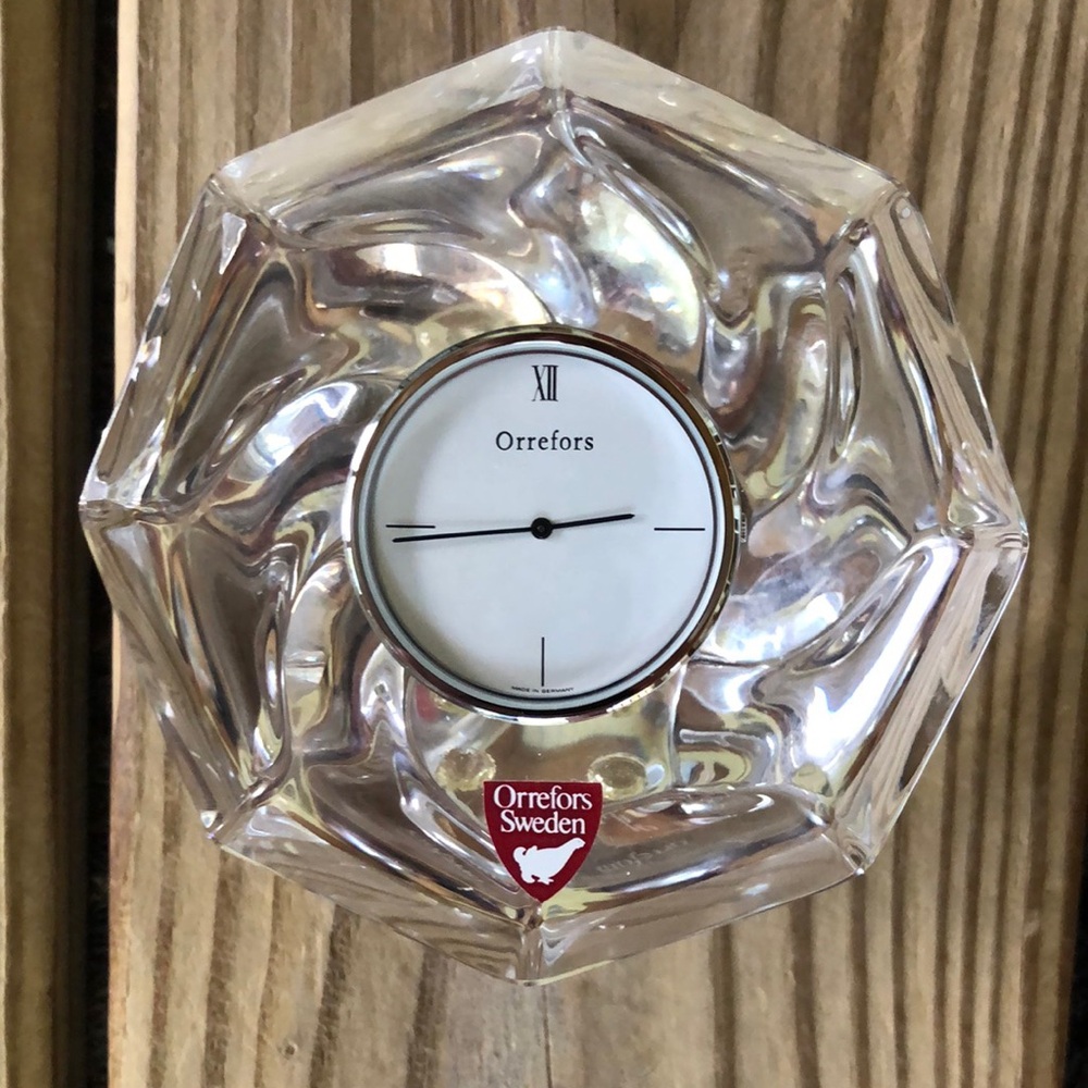 Orrefors crystal clock
